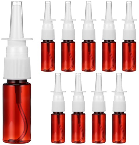 Beavorty 10 Pack Nasal Spray Bottle 15Ml Refillable Fine Mist Empty Spray Bottles with Protective Caps Portable Mini Sprayer Bottles for Travel Outdoor Use and Daily Carry