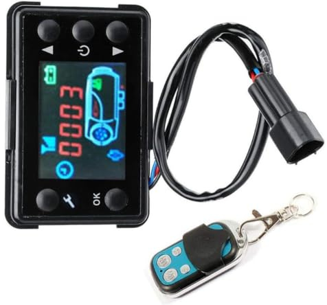 Riloer Diesel heater controller LCD Switch Parking Heater Monitor, 12V-24V Heater Controllers with LCD Display Switch Controller, For Car Truck Diesel Air Heaters Universal Mini Portable (Wrench Icon)