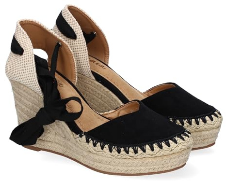 shoes&blues.es Sandalia de Mujer con Cuna de Yute, Comodas y Elegantes, Diseno Moderno con Cintas para un Cierre Comodo, Ideales para Primavera-Verano.