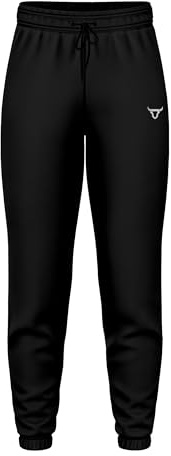 TORO ACTIVA Men Lightweigt Cuffed Bottoms Jogging Trousers with Side Pockets Work Joggers Fit Sport Casual for Running Gym Training (UK, Alpha, L, Regular, Regular, Black)