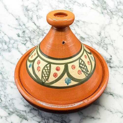 Tajine XL 35 cm in Terracotta Dipinta a Mano – Pentola Tradizionale Marocchina/Tunisina + Ebook Gratuito 3107251035