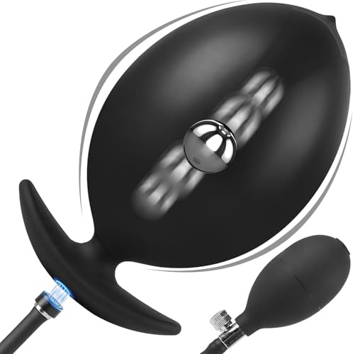 Neuer Stahlkugeln Aufblasbar Analplug Mit Magnetverschluss-System für Luftpumpe, Verstellbar Riesen Dildo Butt Plug Abnehmbarer, Anal Plug Analexpander SM Sexspielzeug für Paare Frauen Männer Extreme