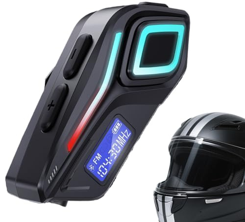 Genikeer Intercomunicador para Moto,Intercomunicador Inalámbrico para Casco con Auricular | con Radio FM, Comunicación y Auriculares Impermeables para Motocicleta de Adultos, Hombres y Mujeres