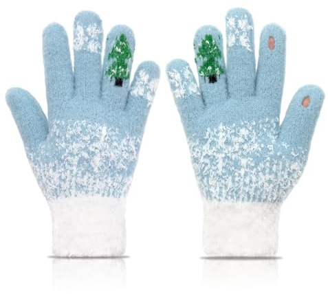Long Keeper Winter Handschuhe Damen Touchscreen Flauschige Warme Gestrickte Handschuhe Weihnachten Thermo Dicke Gefüttert Strickhandschuhe Frauen Fäustlinge