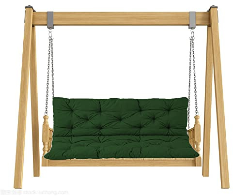 Cuscino per altalena a panchina, Cuscini for panche da esterno con schienale, cuscini for altalena giardino a 2 o 3 posti, 120x100 cm, 150x100, spessore 8, 9 colori(Dark Green,150 * 100 * 8cm)
