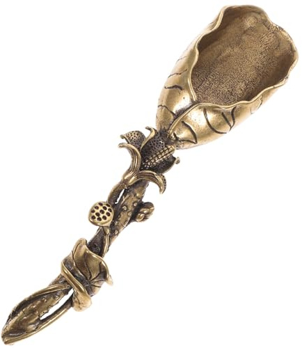 Hemobllo Mini Cuchara de Cobre Puro Estilo Pequeña Pala Accesorio Práctico para Casas y Cocina