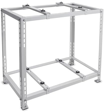 QIYFOZ Soporte de Suelo para Aire Acondicionado Mini Split - Soporte de Condensador de Acero galvanizado, Montaje en Suelo de Doble Nivel para Unidades de 9000-18000 BTU