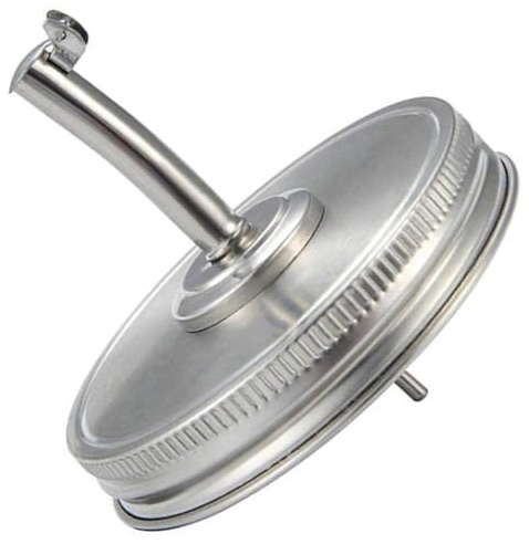 BESPORTBLE Beccuccio Versatore in Acciaio Inox 86mm Coperchio e Guarnizione in Silicone, per Barattoli Olio e Aceto, Utensile da Cucina per Casa, Ristorante e Barbecue