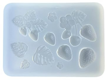 Práctico y robusto molde de silicona de fresa, fácil de limpiar y desmontar, portátil para hacer decoraciones individuales del hogar, colgante de fresa