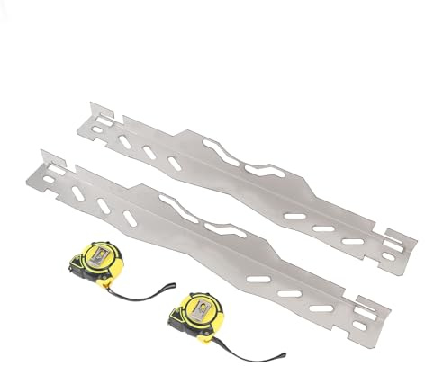 Odorkle Hjuljusteringsplattor Rostfritt Stål Tåuppriktningsverktyg 2-pack med 2 Måttband Anti-fallspår Universal Passform för SUV Lastbil Bil UTV ATV-navmönster