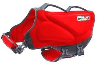 Outward Hound Dawson Schwimmweste für Hunde, Hochleistungs-Neopren-Schwimmweste für Hunde zum Schwimmen, Bootfahren und für die Sicherheit im Wasser, Größe M, rot