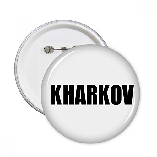 DIYthinker Charkow Ukraine Stadt Name Runde Stifte Abzeichen-Knopf Kleidung Dekoration 5pcs Geschenk Mehrfarbig XL