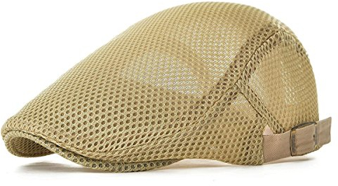 NALITARE Herren Schirmmütze Einstellbar Sommer Kappe Hut Schiebermütze Flatcap (Beige)