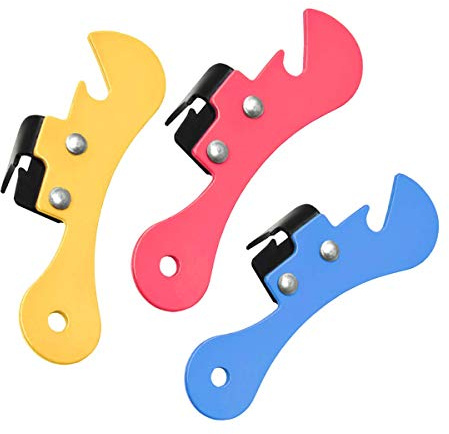 Tredoni Abrelatas Reforzado de Alta Resistencia 10cm - Abridor de Latas/Botellas de Camping, Multicolor