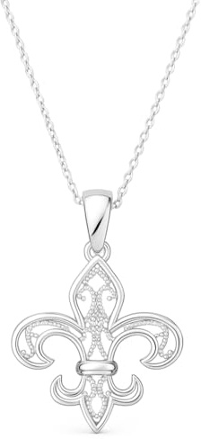 TALISMAN JEWELLERY Colgante Filigrana de Plata de Ley 925 - Flor de Lis (30 mm)