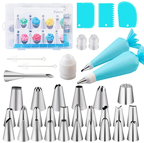 Nifogo Beccucci sac a Poche 37 PCS, Kit Pasticceria, Sacapoche, Kit per Torte, Bocchette Decorative, Decorazione Torta Set