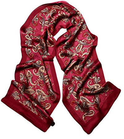 UK_Stone Klassisch 100% Seide Paisley Blumen Doppelschicht Halstuch Herren Schal 10MM