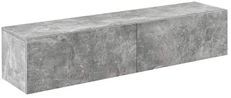 [en.casa] TV Lowboard hängend Evaton Hängeboard mit 2 Schranktüren Fernsehschrank schwebend Wohnzimmer 140 x 33 x 30 cm Betonoptik