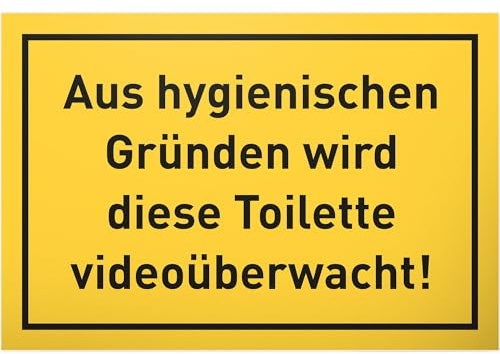 DankeDir! WC Videoüberwacht - Schild 30 x 20 cm - Klo Schild Kloschild Toilettenschild zum aufhängen lustig -Toilette witzig Deko Gästetoilette Türschild Gäste WC - Videoüberwachung