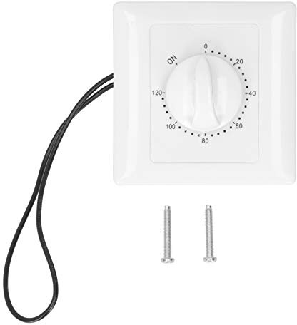 Tissting Temporizador Interruptor Mecánico, Temporizador de Cuenta Regresiva Ajustable de 120 Minutos con Perilla de Control, Interruptor de Tiempo de Plástico y Cobre para Hogar y Fábrica