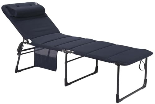 Crespo Sonnenliege Liegestuhl AP363 XL Air Deluxe Camping Garten Liege Alu 140kg blau