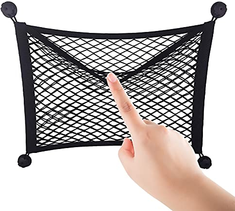 Cargo Net,Adjustable Elastic Car Boot Mesh,Car Boot Tidy Storage Bag Nylon Mesh Net Storage for Cargo with 4 Hooks,Storage Net for Cargo Vans,Motorhomes,Mobile Homes,Caravans,Boats(40x30cm)