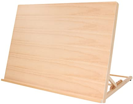 Paintersisters Chevalet de table + station de travail taille A2 - 45 x 62 cm - Bois de hêtre - Pour peindre et croquis - Acrylique - Aquarelle - Crayon ou fusain