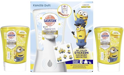 Sagrotan No-Touch Kids Starter Set inkl. 1 x 250 ml Nachfüller Kamille & 2 x 250 ml Nachfüller Zitronen Duft