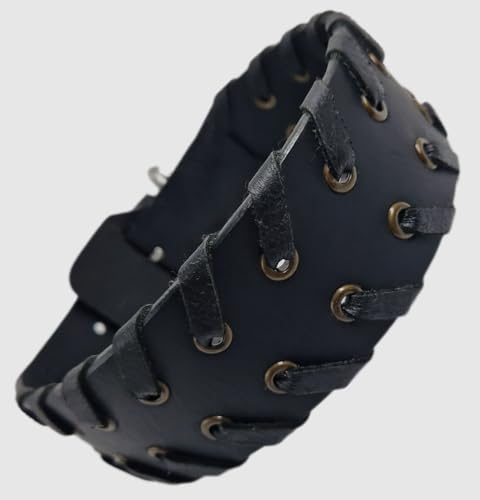 Fade Lederhalsband BREIT SEHR STARK Hohe Zugkraft Zierkordel Schwarz Leder M L XL Tysons Halsband große Hunde (L)