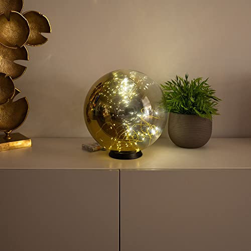 s.luce Orb LED-Dekolampe Glaskugel Weihnachten Ornament, Farbe Gold Verlauf, Größe Ø 30cm