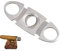 YATEICBC- 1 Pcs Cortapuros de acero inoxidable, cortapuros de doble hoja, cortapuros de acero inoxidable para la mayoría de tamaños de puros, plateado