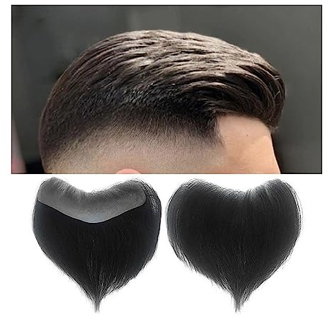 Protesi Capelli Uomo Attaccatura dei capelli da uomo Toupee 6 Parrucchino frontale Densità 100% Capelli umani Parrucca Forma frontale a V 0,05-0,14 mm Pelle sottile Base in PU # 1B Parrucchino da uom