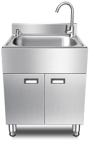 Mobile Lavello da Cucina, Lavelli Commerciali for Esterni, Lavello Autoportante in Acciaio Inossidabile, Lavello Commerciale con Rubinetto, for All'Aperto Ristorante Commerciale Cucina Lavanderia ( Co