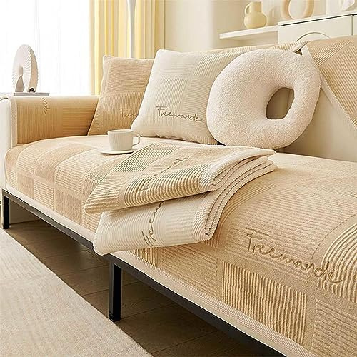 YSZBD sofabezug ecksofa wasserdicht l-Form 1/2/3/4sitzer，sofaschoner，sofaschutzdecken rutschfest,lightcoffee-70x150cm