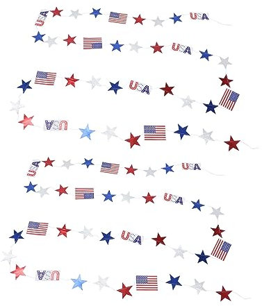 PRETYZOOM US Flagge 2 Stück Schnur Amerikanische Flagge Ziehen Flagge Us-flaggen-banner-binding Dreieckbanner Der Amerikanischen Flagge Patriotisches Hängen 4 Ornament Fenster Papier