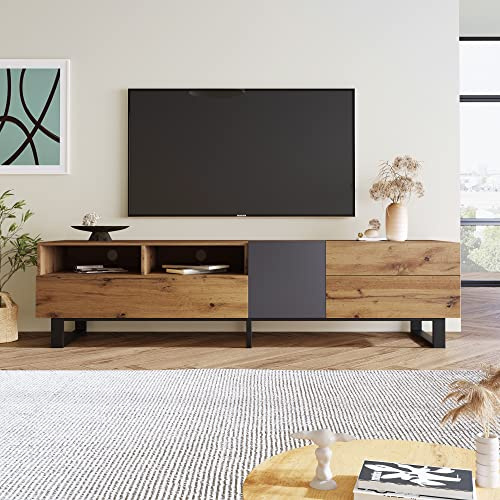 Montary TV-Schrank Aufbewahrungsschrank Moderner Beistellschrank Fernsehschrank Wohnzimmer Esszimmer Holz (180cm2)