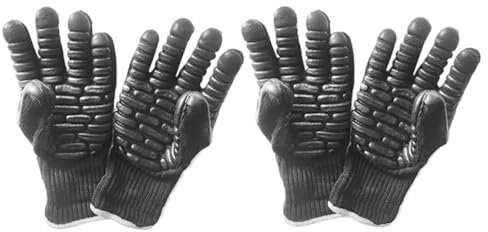 AQXYWYUI Guantes de trabajo antivibración con relleno de espuma de látex natural, a prueba de golpes, guantes de seguridad for la industria de la construcción for el trabajo(2 pairs L XL,L)