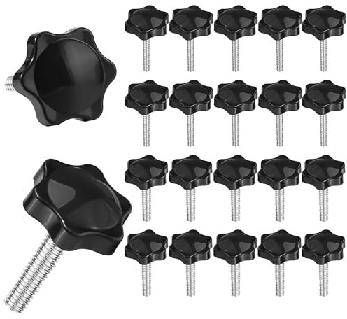 20 Pièces Vis à Tête étoilée M6 x 40 mm / M8 x 40 mm Vis à Poignée étoilée Molette de Serrage pour Machines-Outils Appareils Mécaniques