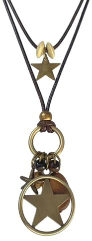 GIAYEU Pulloverkette, Pulloverkette, Vintage, geometrische Stern-Halskette for Frauen, Anhänger, Retro-Schmuck, Lange Halskette, Kette, Accessoires, Mode