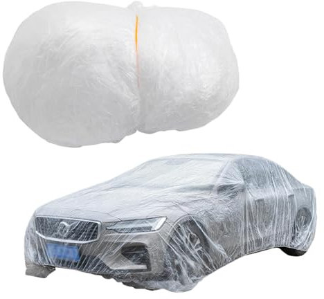 Protector de Coche Resistente a la Intemperie – Protección Transparente para vehículos – Funda Ligera y Plegable para Coche, Ideal para Viajes, Resistente a la Lluvia, protección para Camiones,