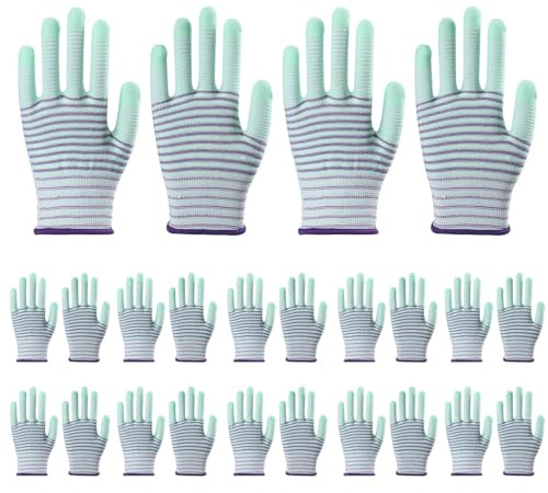 LVYUDS Impression Zébrée Gants Jardinage Antidérapant Gants Ronces Sueur Absorption Travail Atelier Chantier Rose Taille Plantation Accueil les Essentiels(Green)