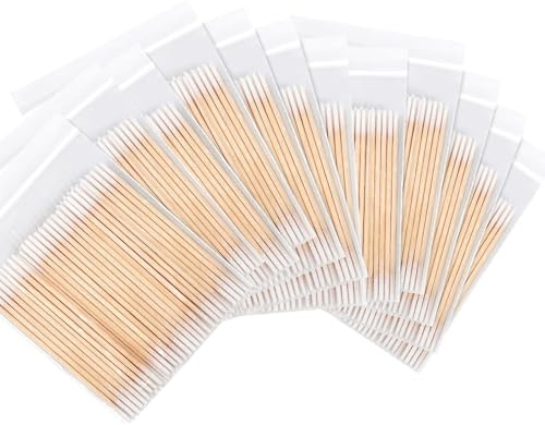 kissxiaoya 1200 Count Microblading Cotton Swab, Double Pointed Tip Swabs, Multipurpose Precision Tipped, Wood Sticks for Make up, Tattoo Permanent Supplies
