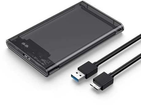 Carcasa Disco Duro 2,5, USB 3.0 Caja Disco Duro para HDD SSD SATA I/II/III de 7mm y 9.5mm de Altura con Cable USB, Caja Disco Duro nstalación sin Herramientas Amplia Compatibilidad con Windows, Linux