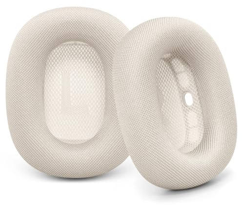 Ohrpolster für AirPods Max 2024 Version – Netzstoff-Ohrmuscheln Ersatz für Apple Air Pod 2.0 Over-Ear-Kopfhörer, verbesserte magnetische Ohrpolster (Starlight) | Mit starkem Magnet-Silikonschaum für Apple-Over-Ear-Headset, verbesserte Ohrmuscheln (Starlight)
