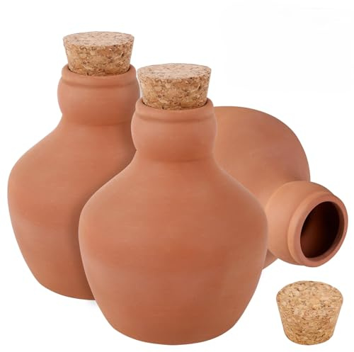 3er-Set Terracotta-Bewässerungskugeln für Gartenbeete - 540 ml Terrakotta Kugel Bewässerung, Bewässerungskugeln Ton, Gartenbeet-Bewässerung, weniger Wasserverlust