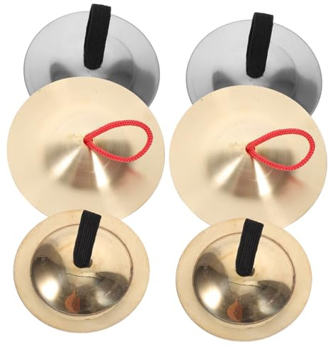 TOYANDONA 3paare Fingerzimbeln aus Stahl und Kupfer Kleine Zimbeln Musikinstrument für Junge Mädchen Leicht Handhabbar als Fingerinstrument