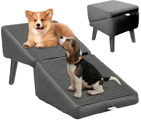 Rampa para Perros, Escalera plegable para perros pequeños y grandes, escalera plegable para gatos, para cama, sofá, plataforma de aterrizaje sin costuras