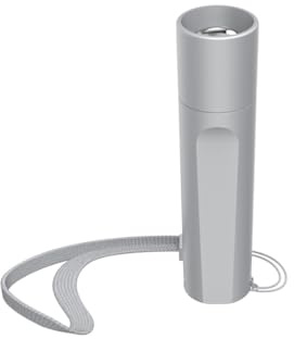 Hama LED Taschenlampe (Taschenlampe batteriebetrieben, 3 Licht Modi für blinkend, hell, gedimmt, Aluminiumgehäuse, stoßfest, robust, klein, abnehmbare Trageschlaufe) silber