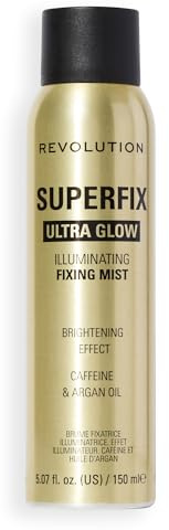 Revolution Superfix Glow Fixierspray, Make-up Fixierspray | Schimmerndes Finish & Langanhaltender Halt, Vegan & Tierversuchsfrei, 150ml
