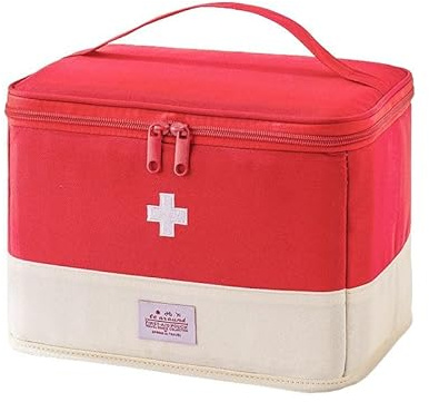 Ersozrin Erste-Hilfe-Tasche Aufbewahrung Notfall Rot-Weiß Reisen Wandern | Medizinische Aufbewahrungstasche für Notfälle, Geeignet für Reisen, Wandern, Camping